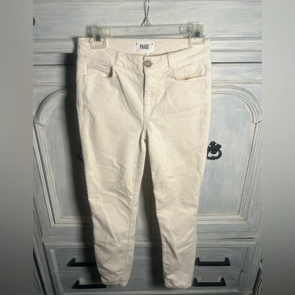 Paige Hoxton‎ Ankle Cream Off White Corduroy Pants Slim